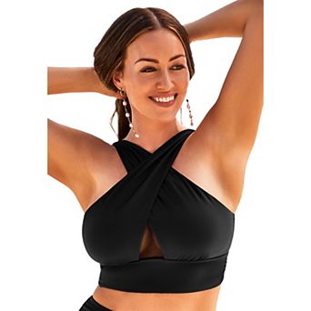 Swimsuits for All Women's Longline High Neck Bikini Top