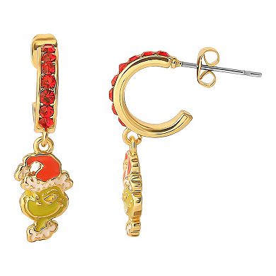 How The Grinch Stole Christmas Crystal Charm Hoop Earrings