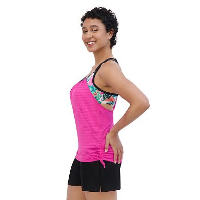 Women's ZeroXposur Botany Ruched 2-For Tankini Swim Top