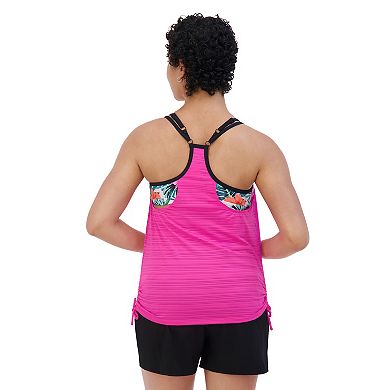 Women's ZeroXposur Botany Ruched 2-For Tankini Swim Top