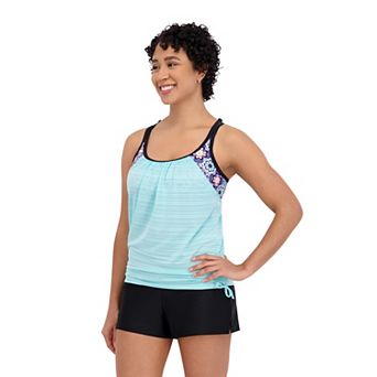 Women's ZeroXposur Botany Ruched 2-For Tankini Swim Top
