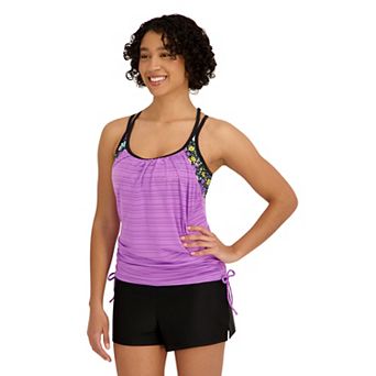 Women's ZeroXposur Botany Ruched 2-For Tankini Swim Top