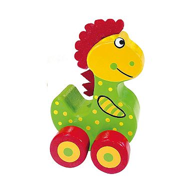 Orange Tree Toys 3-Piece Wooden Dinosaur Push Toys