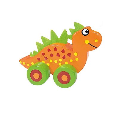 Orange Tree Toys 3-Piece Wooden Dinosaur Push Toys