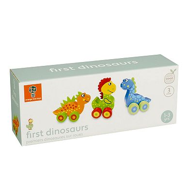 Orange Tree Toys 3-Piece Wooden Dinosaur Push Toys