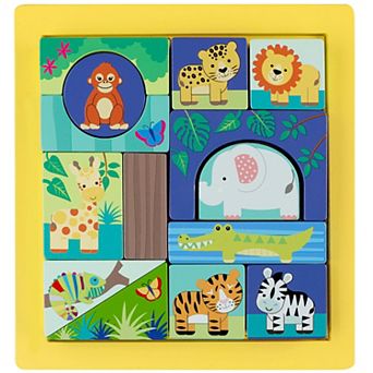 Orange Tree Toys Jungle Animals Block Puzzle