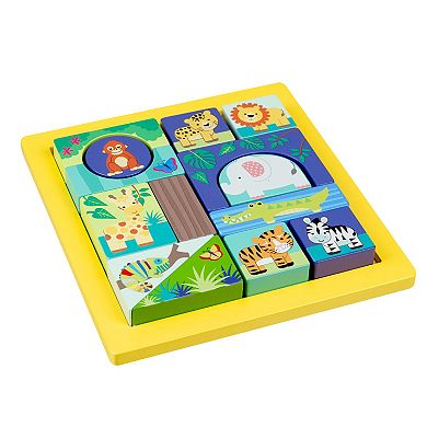 Orange Tree Toys Jungle Animals Block Puzzle