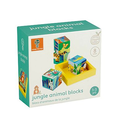 Orange Tree Toys Jungle Animals Four Wooden Blocks Puzzle