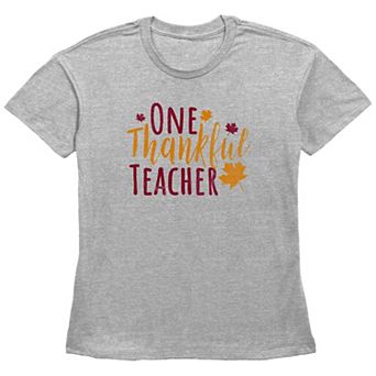 Women's One Thankful Teacher Graphic Tee