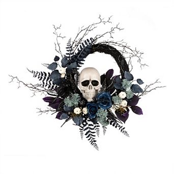 National Tree Company 24 in Halloween Skull Artificial Wreath