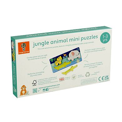 Orange Tree Toys 8-Piece Chunky Wooden Jungle Animals Puzzles
