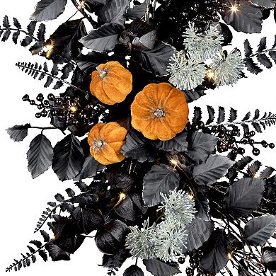 National Tree Company 20-in. Pre-Lit LED Halloween Pumpkin Artificial Wreath