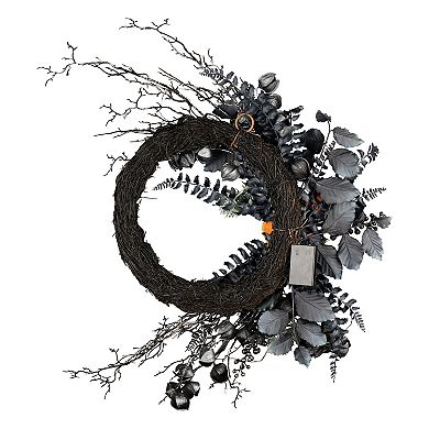 National Tree Company 20-in. Pre-Lit LED Halloween Pumpkin Artificial Wreath
