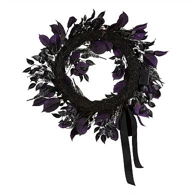 National Tree Company 26-in. Pre-Lit LED Floral Mini Skulls Artificial Wreath
