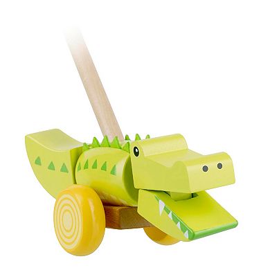 Orange Tree Toys Push Along Wooden Crocodile Toy