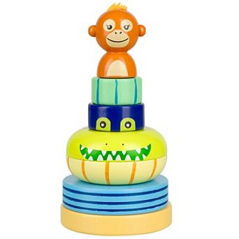 Orange Tree Toys Jungle Animals Wooden Stacking Ring