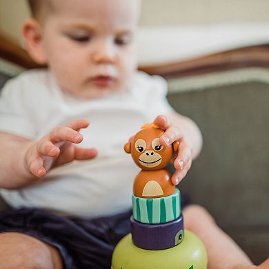 Orange Tree Toys Jungle Animals Wooden Stacking Ring