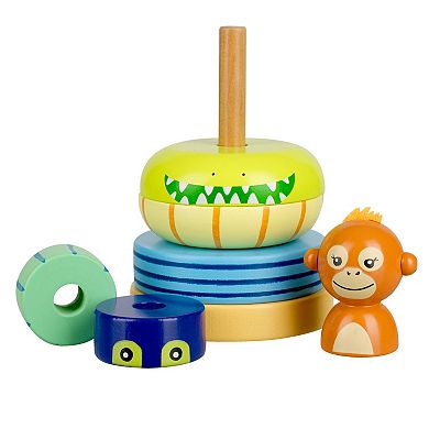 Orange Tree Toys Jungle Animals Wooden Stacking Ring