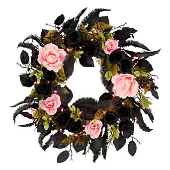 National Tree Company 24 in LED Cute & Creepy Halloween Artificial Wreath