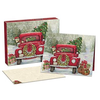 LANG Santa's Truck Boxed Christmas Cards