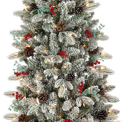 National Tree Company 5-ft. Snowberry Pine 100-Light Artificial Half Christmas Tree