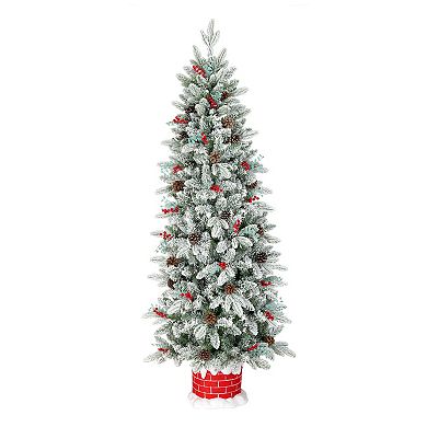 National Tree Company 5-ft. Snowberry Pine 100-Light Artificial Half Christmas Tree