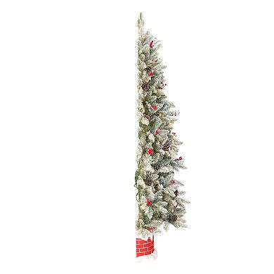 National Tree Company 5-ft. Snowberry Pine 100-Light Artificial Half Christmas Tree