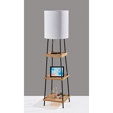 ADESSO Henry Adesso Charge Shelf Floor Lamp