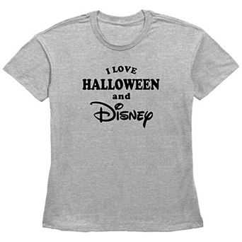 Disney's I Love Halloween And Disney Women's Graphic Tee