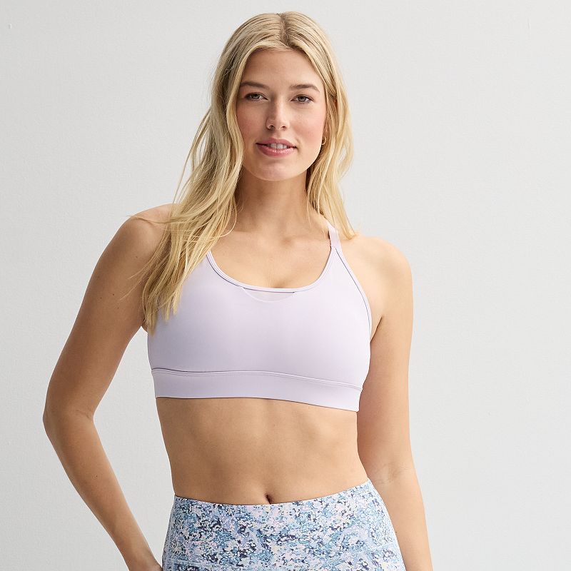 Women's Tek Gear® Ultrastretch Adjustable Mesh Sports Bra, Size: XXL, Bella Purple