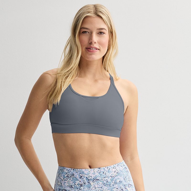 Women's Tek Gear® Ultrastretch Adjustable Mesh Sports Bra, Size: XXL, Heritage Gray