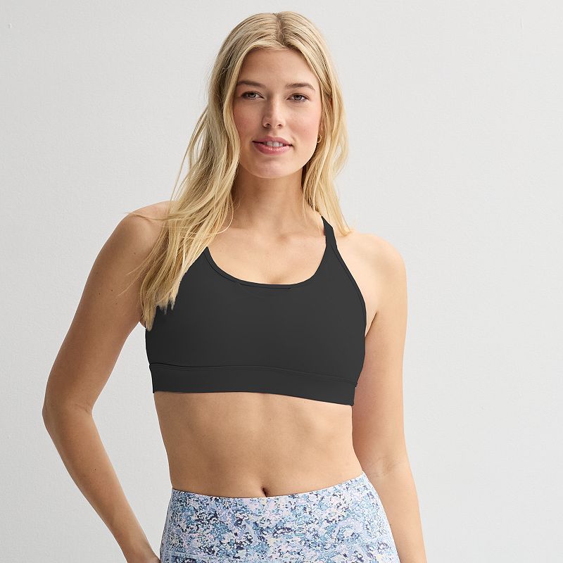 Women's Tek Gear® Ultrastretch Adjustable Mesh Sports Bra, Size: XL, Mineral Black