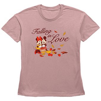 Disney's Mickey Mouse And Minnie Mouse Falling In Love Women's Graphic Tee