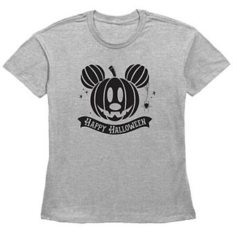 Disney's Mickey Mouse Jack O Lantern Happy Halloween Women's Graphic Tee