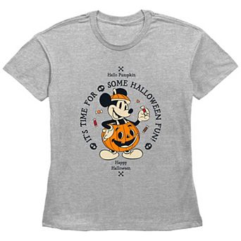 Disney's Mickey Mouse Hello Pumpkin It’s Time For Some Halloween Fun Women's Graphic Tee