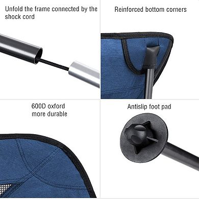 Naturehike Folding Camping Chair High Back Portable Compact Chair Large Heavy Duty 300lbs Adults.