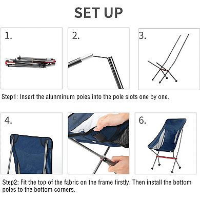 Naturehike Folding Camping Chair High Back Portable Compact Chair Large Heavy Duty 300lbs Adults.