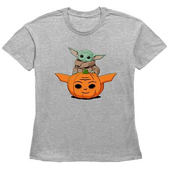 Women's Star Wars The Mandalorian Grogu Carved Pumpkin Graphic Tee