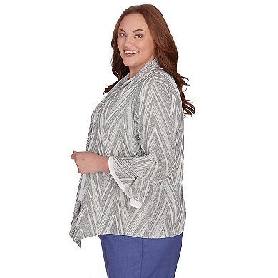 Plus Size Alfred Dunner 2-in-1 Sheer Flutter Sleeve Top