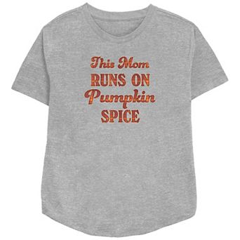 Women's This Mom Runs On Pumpkin Spice Relaxed Fit Graphic Tee