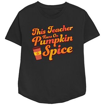 Women's This Teacher Runs On Pumpkin Spice Relaxed Fit Graphic Tee