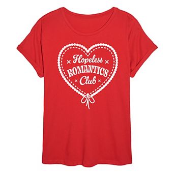 Juniors' Hopeless Romantics Club Oversized Tee