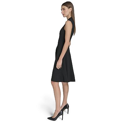 Women's Andrew Marc Sleeveless Zip Front Fit & Flare Dress