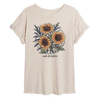 Juniors' Made Of Sunshine Oversized Tee