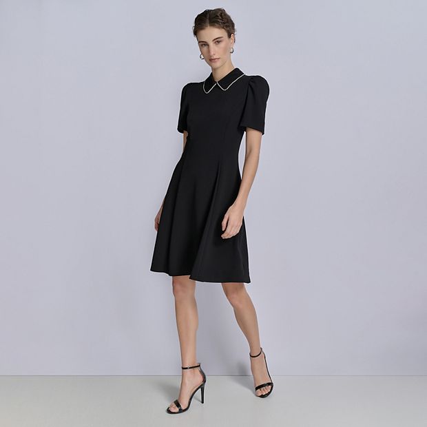 slim fit dress slacks FILLU FILLOU Frill Collar Flare One-Piece Dress
