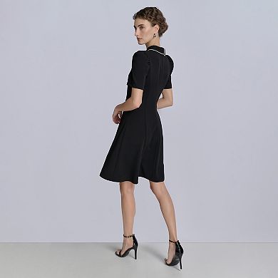 Women's La Nouvelle Renaissance Embellished Collar Fit & Flare Dress