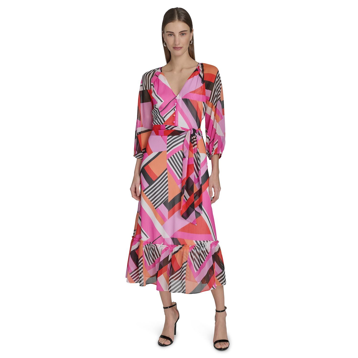 Женские платья La Nouvelle Renaissance 3/4 Sleeve Midi Dress