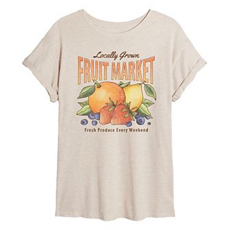 Juniors' Locally Grown Fruit Oversized Tee
