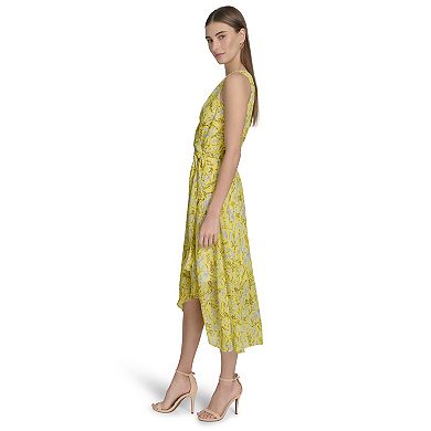 Women's Harper Rose Printed Crinkle Chiffon Sleeveless Wrap Midi Dress