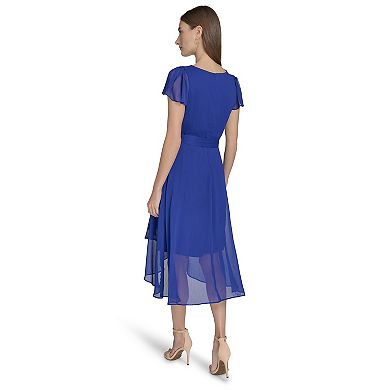 Women's Harper Rose Short Sleeve Crinkle Chiffon Wrap Dress